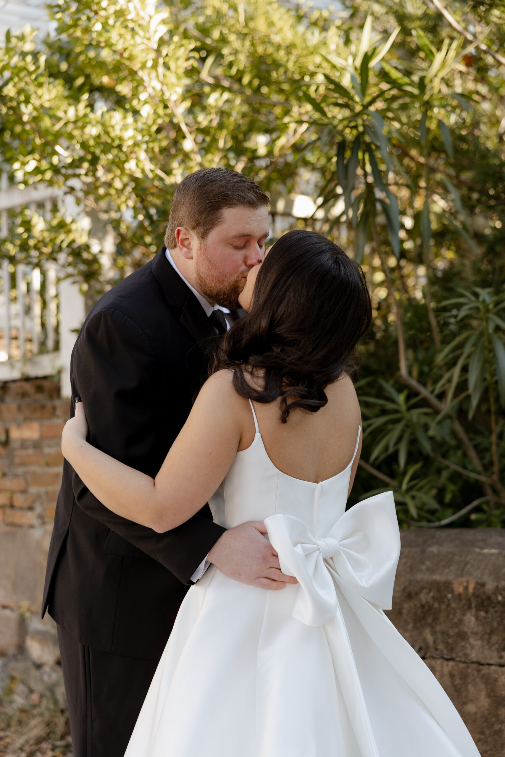 bride + groom portrait from Downtown Wilmington NC wedding